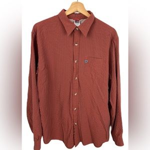 The North Face Men’s Medium Burnt Orange Hiking Button Up Long Sleeve Shirt